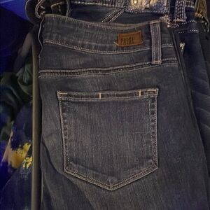 PAIGE Blue Classic Denim Jeans with Lived-In Look